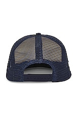 Rhude Saint Croix Trucker Hat in Navy & Ivory, view 2, click to view large image.