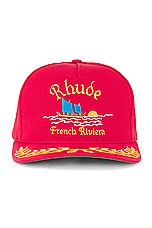 Rhude Riviera Sailing Hat in Red, view 1, click to view large image.