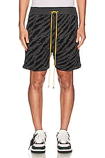 Rhude Zebra Shorts in Black & Charcoal, view 3, click to view large image.