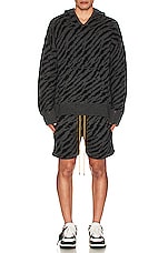 Rhude Zebra Shorts in Black & Charcoal, view 4, click to view large image.