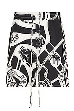 Rhude Strada Silk Short in Black & White, view 1, click to view large image.