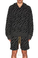 Rhude Zebra Hoodie in Black & Charcoal, view 3, click to view large image.
