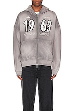 Rhude x Automobili Lamborghini Full Zip Hoodie in Grey, view 4, click to view large image.