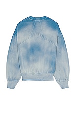 Rhude x Automobili Lamborghini Extended Rib Crewneck in Washed Blue, view 2, click to view large image.