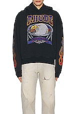 Rhude Screaming Eagle Hoodie in Vintage Black, view 3, click to view large image.