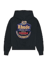 Rhude Grand Cru Hoodie in Vintage Black, view 1, click to view large image.