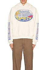 Rhude Hotel Hoodie in Vintage White, view 3, click to view large image.