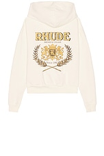 Rhude Cresta Cigar Hoodie in Vintage White, view 1, click to view large image.