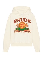 Rhude Rhude St. Croix Hoodie in Vintage White, view 1, click to view large image.