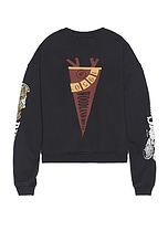 Rhude Pennant Flag Crewneck in Vintage Black, view 2, click to view large image.