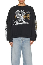 Rhude Pennant Flag Crewneck in Vintage Black, view 3, click to view large image.