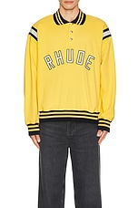 Rhude Warm Up Polo in Yellow, Black, & Cream, view 3, click to view large image.