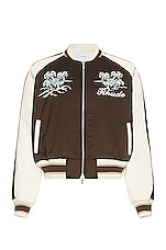 Rhude Souvenier Jacket in Brown & Cream, view 1, click to view large image.