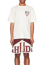Rhude Card Tee in Vintage White, view 3, click to view large image.