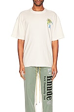Rhude Moonlight Tropics Tee in Vitg White, view 3, click to view large image.