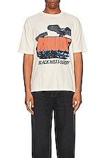 Rhude Black Hills Rally Tee in Vintage White, view 3, click to view large image.