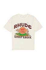 Rhude Saint Croix Tee in Vintage White, view 1, click to view large image.