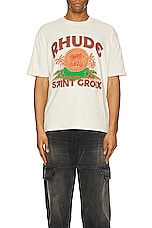 Rhude Saint Croix Tee in Vintage White, view 3, click to view large image.