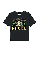 Rhude Palmera Tee in Vintage Black, view 1, click to view large image.