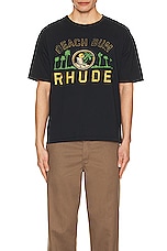 Rhude Palmera Tee in Vintage Black, view 3, click to view large image.