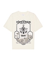Rhude Azur Mirror Tee in Vintage White, view 1, click to view large image.