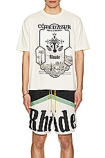 Rhude Azur Mirror Tee in Vintage White, view 3, click to view large image.