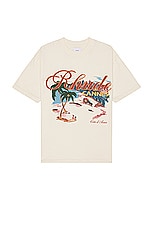 Rhude Cannes Beach Tee in Vintage White, view 1, click to view large image.