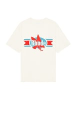 Rhude Chevron Eagle Tee in Vintage White, view 1, click to view large image.