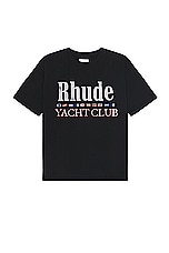Rhude Flag Tee in Vintage Black, view 1, click to view large image.