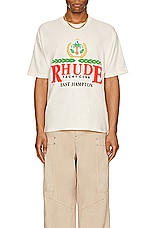 Rhude East Hampton Crest Tee in Vintage White, view 3, click to view large image.