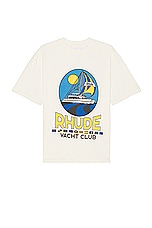 Rhude Yacht Club Tee in Vintage White, view 1, click to view large image.