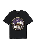 Rhude Saint Malo Tee in Vintage Black, view 1, click to view large image.