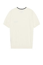 Rhude Logo Knit Tee in Ivory & Black, view 2, click to view large image.