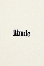 Rhude Logo Knit Tee in Ivory & Black, view 3, click to view large image.