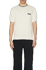 Rhude Logo Knit Tee in Ivory & Black, view 4, click to view large image.