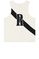 Rhude Rhude 02 Stripe Tank in Off White & Black, view 1, click to view large image.