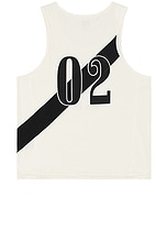 Rhude Rhude 02 Stripe Tank in Off White & Black, view 2, click to view large image.
