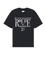 Rhude Black Diamond Tee in Vintage Black, view 1, click to view large image.