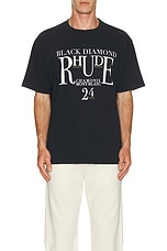 Rhude Black Diamond Tee in Vintage Black, view 3, click to view large image.