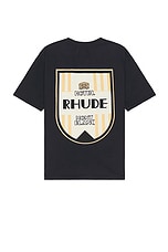 Rhude Mont-blanc Hotel Tee in Vintage Black, view 1, click to view large image.