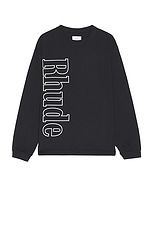 Rhude Side Logo Tee in Vintage Black, view 1, click to view large image.