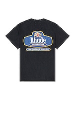 Rhude Racing Crest Tee in Black, view 1, click to view large image.