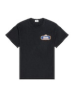 Rhude Racing Crest Tee in Black, view 2, click to view large image.