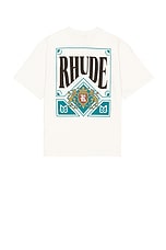 Rhude Card Tee in Vintage White, view 1, click to view large image.