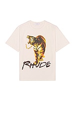 Rhude Tiger Tee in Vintage White, view 1, click to view large image.