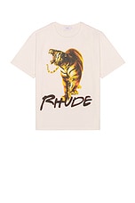 Rhude Tiger Tee in Vintage White, view 1, click to view large image.