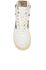 Rhude Rhecess Hi Sneaker in White & Snake, view 4, click to view large image.