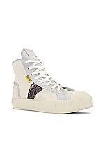 Rhude Bel Airs Sneaker in White, Beige & Snake, view 2, click to view large image.