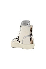Rhude Bel Airs Sneaker in White, Beige & Snake, view 3, click to view large image.