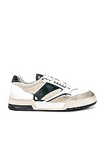 Rhude Racing Sneaker in in Olive, Tan, & White, view 1, click to view large image.